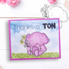 Flowers elephant colour clipart printable digital stamp for card making, craft, scrapbooking, printable stickers