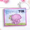 Flowers elephant printable digital stamp for card making, craft, scrapbooking, printable stickers