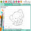 Hello elephant printable digital stamp for card making, craft, scrapbooking, printable stickers