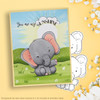 Hello elephant printable digital stamp for card making, craft, scrapbooking, printable stickers
