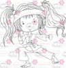 Karate Martial Arts girl digital stamp download printable