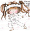 Karate Martial Arts girl digital stamp download printable