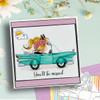 Vintage car Fairy Winnie Daisy printable digital stamp colouring card making crafts scrapbooking sticker with SVG print and cut outline