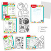 Christmas Vintage Snowglobe Wreath stamps, outline dies and stencils bumper bundle for craft card making