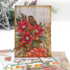 Christmas Vintage Poinsettia Wreath craft stamps, outline dies and layering stencil bundle for crafts and card making