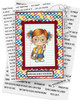 Cute Girl with glasses spectacles books and bag stationery 2 Graduation school student clipart for Card Making, Scrapbooking and Junk Journaling