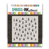 Cute Christmas Trees 6 x 6" Emboss-ink Stencil - card making, crafts, scrapbooking