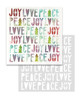 Peace Love Joy 8 x 8" Emboss-ink Stencil - card making, crafts, scrapbooking.