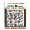 Peace Love Joy 8 x 8" Emboss-ink Stencil - card making, crafts, scrapbooking.
