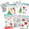 Deck the Halls 4 clear stamps bundle - for card making, crafts, scrapbooking.
