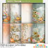 Creepy Autumn Halloween papers 4c- digital printable papers Halloween Fall - Card Making, Scrapbooking, Junk Journal, svg, stickers
