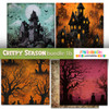 Creepy Autumn Halloween papers 1a - digital printable papers Halloween Fall - Card Making, Scrapbooking, Junk Journal, svg, stickers