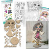 Believe in Angels Forever Angel – 3D Mixed Media Craft kit - Stamps, stencil & MDF BUNDLE, craft kit with angel figure, stamps, stencil sheets, and wooden embellishments for DIY decorative art projects.