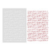 Frosted Christmas Text Pattern Stencil Bundle, 9 x A5/6 x 8 inch emboss-ink stencil set for card making, crafts, scrapbooking with festive Jingle bells and stars designs.