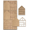 MDF Printers A5 MDF Tray with embellishments - 2 pack - Wood Blank Craft Kit, Home Décor, with engraved designs and compartments for DIY craft projects.