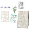 Mixed Flowers clear Stamps, Stencils,  Switchables, Chipboard card making craft bundle