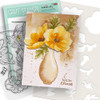 Mixed Flowers mega bundle - clear stamps, stencils, switchables, chipboard card making craft bundle for DIY scrapbooking and card decoration.