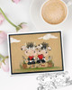 Udderly Cute Cows Love and Friendship BIG KAHUNA Printable Clipart Bundle – 500 Elements, adorable illustrated cows holding hearts in a wooden planter with 'Love M' written on it, cartoon style with hand-drawn black and white sketch included.