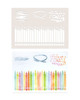 Pencils and Scribble stencil A5/6 x 8" - Card making craft supplies, scrapbooking