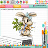 Bunny with carrots - colour printable clipart for Card Making, Scrapbooking, Junk Journal, svg, craft stickers & planners