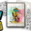 One of a Kind bundle - Clear Stamps and Stencils for mixed media card making craft
