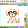 Pickles Puppy Dog with glasses 3 - Digital Stamp PNG Clipart SVG Download for Card Making Scrapbooking Junk Journals Crafts Stickers