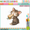 Peaches Cat fish sandwich 1 - colour Clipart SVG printable craft Download for Card Making Scrapbooking Junk Journals Crafts Stickers.