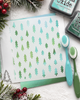 Cute Little trees 6x6" craft stencil
