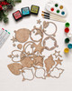 Create & Decorate Christmas MDF Blanks Kit - 60 Pc Wooden Craft Shapes & Tags,| 3mm MDF