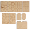 Create & Decorate Christmas MDF Blanks Kit - 60 Pc Wooden Craft Shapes & Tags,| 3mm MDF