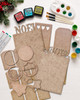 Create & Decorate Christmas MDF Blanks Kit - 60 Pc Wooden Craft Shapes & Tags,| 3mm MDF
