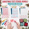 Christmas Holiday Text stencil bundles A5/6 x 8" (new) - craft, card making, scrapbooking stencil.
