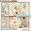 Hello Autumn Pretty printable paper patterns set 1 - craft, card making, junk journal, digital scrapbooking