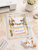 Deer and Bunny rabbit banner black and white digital stamp - Hello Autumn printable download for craft, card making, junk journal, digital scrapbooking.