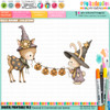 Deer and Bunny  banner precoloured clipart - Hello Autumn printable download for craft, card making, junk journal, digital scrapbooking.