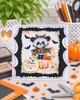 Bear Dracula Halloween pre-coloured clipart featuring a cute watercolour teddy bear dressed as a vampire with fangs, bat-wing cape, pink waistcoat and jack-o'-lantern pumpkins. Hello Autumn cute Halloween and Fall printable clipart for card making, scrapbooking, junk journaling and paper crafts.