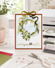 Merry and Bright Christmas greeting craft cutting dies with layered script sentiment and star border for card making