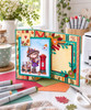 Autumn/Fall cute girl drawing with post box, cat and dog, black and white digital stamp for card making craft, coloring, junk journal images, digi scrapbooking and planner printables – digitale Stempel, digitale stempels