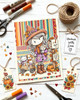 Happy Mail Autumn/Fall Winnie cute girl drawing with mail box, cat and dog, black and white digital stamp for card making craft, coloring, junk journal images, digi scrapbooking and planner printables – digitale Stempel, digitale stempels