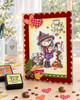 Happy Mail Autumn/Fall Winnie colour clipartcute girl drawing with post box, cat and dog, black and white digital stamp for card making craft, coloring, junk journal images, digi scrapbooking and planner printables – digitale Stempel, digitale stempels