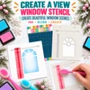 Create a View Window stencil - card making and craft stencil.
This versatile A5 stencil is designed to create a wonderful window view on your crafty project!

Build up the window scene with curtains too if you wish, but by keeping the window separate we've designed it so that you can create both an inside and outside view. Use it as a mask and stamp over the top too!