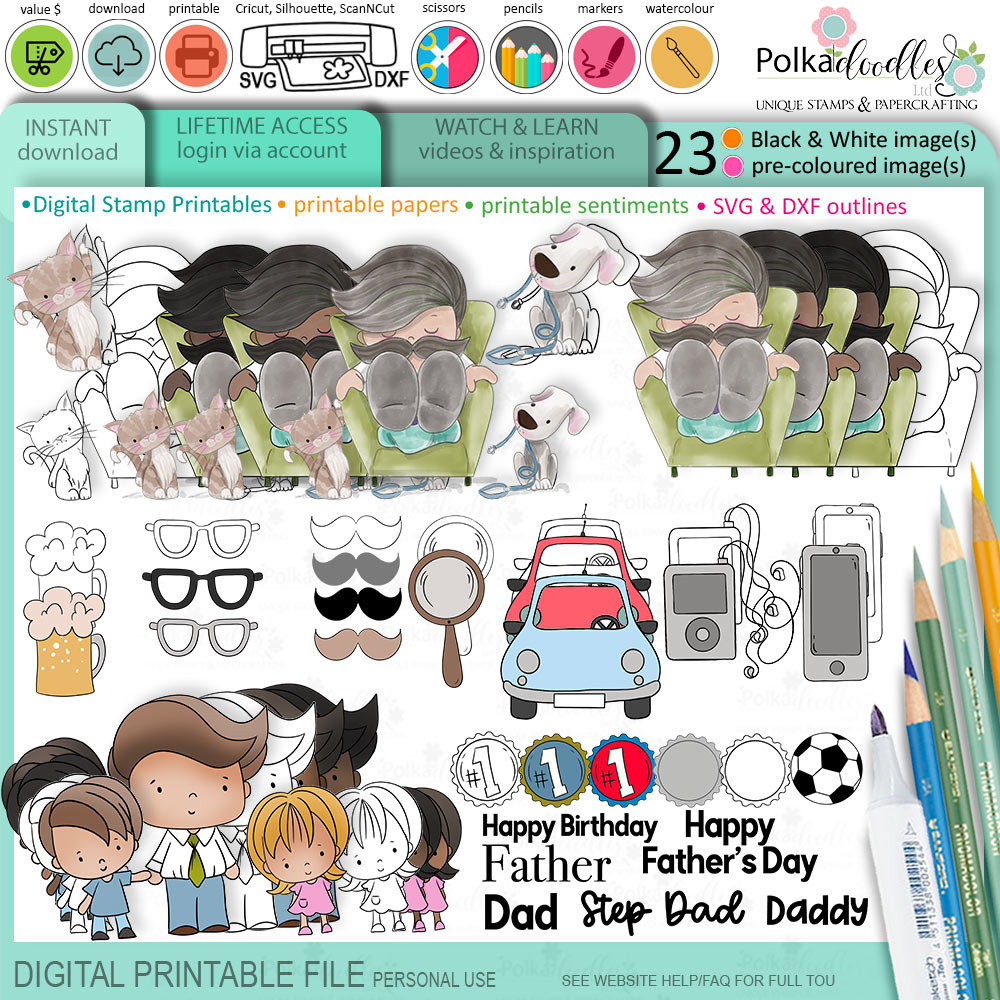 Fathers day cute printable downloads and clipart svg