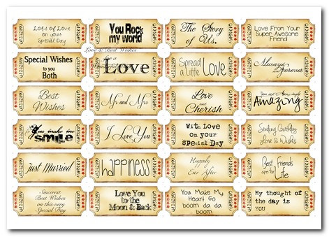 Love/Romance Love &amp; Kisses sentiment tags - download printable digital ...
