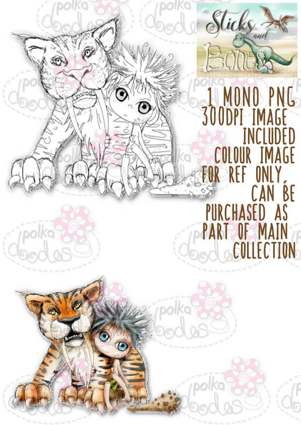 Sticks & Bones - Ferocious Friends/Dinosaur - Digital Stamp CRAFT Download