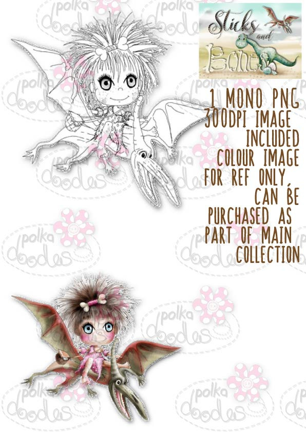 Sticks & Bones - Fly High/Dinosaur - Digital Stamp CRAFT Download