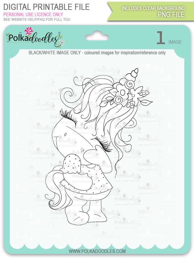 Camera Shy 1 - Sparkle Unicorn digi stamp download