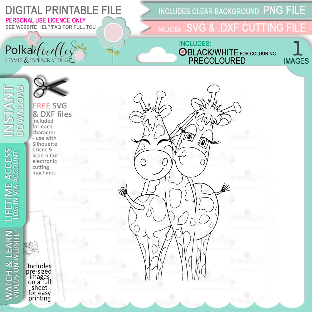 Gemini digital stamp - printable clipart for cardmaking, craft, scrapbooking & stickers