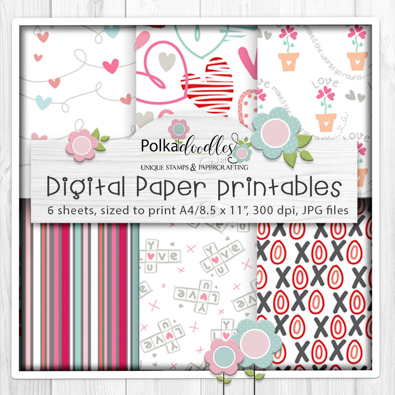 Love Birds Valentine - Wings of Love cute printable craft papers 2 ...