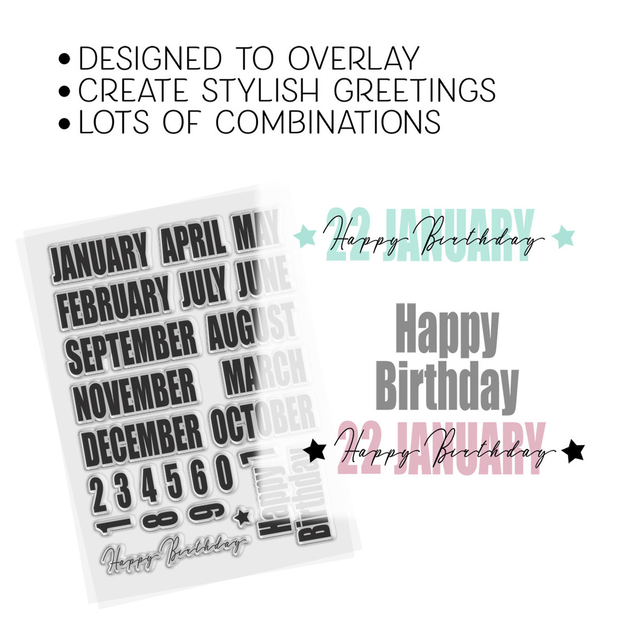 Birthday Sentiments Digital Stamp Set - Basic Birthday Sentiment Stamps -  Birthday stamp - Sentiment digital stamps - Birthday Sayings