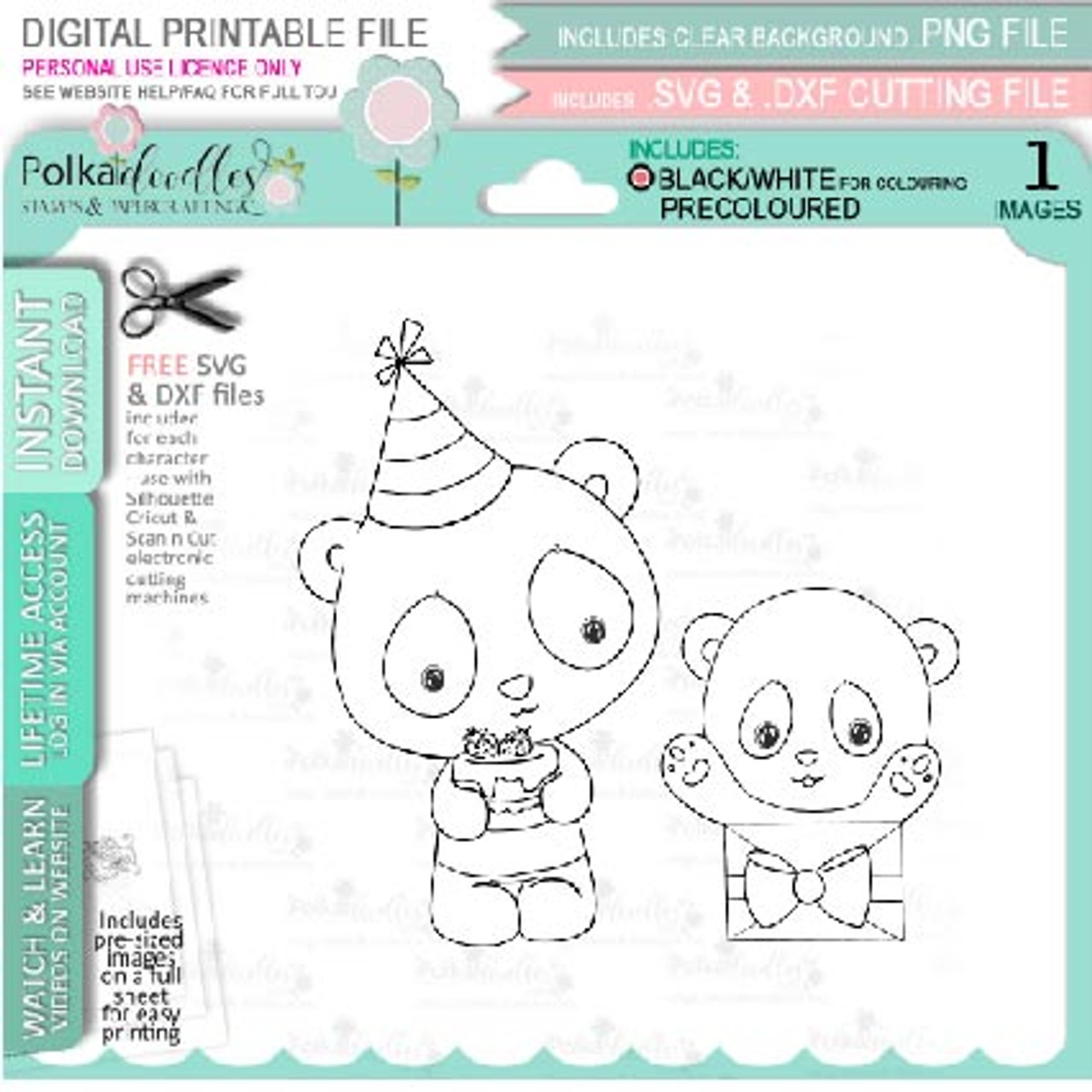 Birthday surprise - Noodle Panda Bear Cute printable digital stamp with SVG outlines for card making, crafting, printable planner sticker. - Polkadoodles card making craft scrapbooking stamps and digital stamp printables birthday-surprise-noodle-panda-bear-cute-printable-digital-stamp-with-svg-outlines-for-card-making-crafting-printable-planner-sticker-polkadoodles-card-making-craft-scrapbooking-stamps-and-digital-stamp-printables